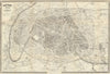 PARIS. Antique town plan. City map. Paris. BRADSHAW 1890 old chart