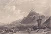 MARKSBURG CASTLE & BRAUBACH. Steel engraving. Germany. Rhine valley 1875 print