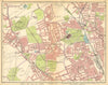 LONDON N. Muswell Hill Alexandra Park Wood Green Finchley Crouch End 1925 map