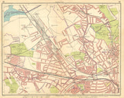 LONDON NW. Cricklewood Willesden Green West Hampstead Brondesbury 1925 old map