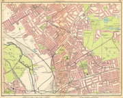 LONDON NE. Leyton Leytonstone Stratford Forest Gate Wanstead Hackney 1925 map