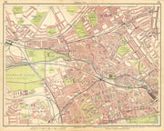 LONDON. Kilburn St John's Wood Maida Vale Bayswater Notting Hill 1925 old map