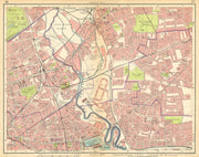 LONDON E. Bow West Ham Bromley Stratford Plaistow Poplar Canning Town 1925 map