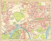 LONDON W.Ealing Brentford Acton Chiswick Bedford Park Kew Gunnersbury 1925 map