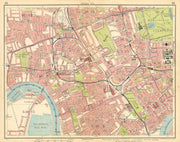 LONDON.Hammersmith Kensington Shepherds Bush Earls Court Notting Hill 1925 map