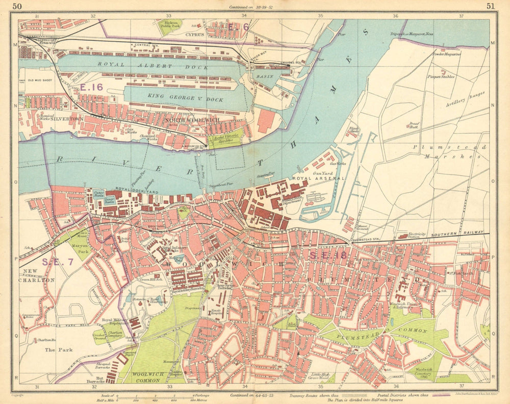 LONDON E. Albert Dock Woolwich Plumstead Charlton Beckton Silvertown 1925 map