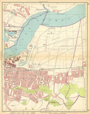 LONDON E. Plumstead Woolwich Arsenal Abbey Wood Beckton Manor Way 1925 old map