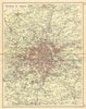 LONDON & HOME COUNTIES. Railways & roads. BARTHOLOMEW 1925 old vintage map