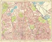 LONDON N.Finsbury Park Clapton Highbury Stamford Hill Stoke Newington 1930 map