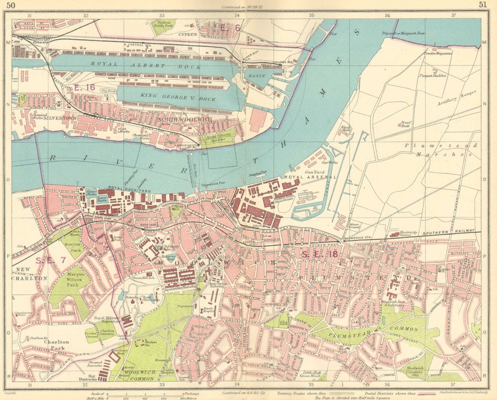 LONDON E. Albert Dock Woolwich Plumstead Charlton Beckton Silvertown 1930 map