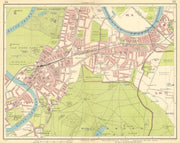 LONDON SW. Richmond Mortlake Kew Twickenham Barnes E Sheen Petersham 1930 map