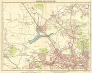 LONDON N.Hendon Childs Hill Hampstead Wembley Golders Green Willesden 1921 map