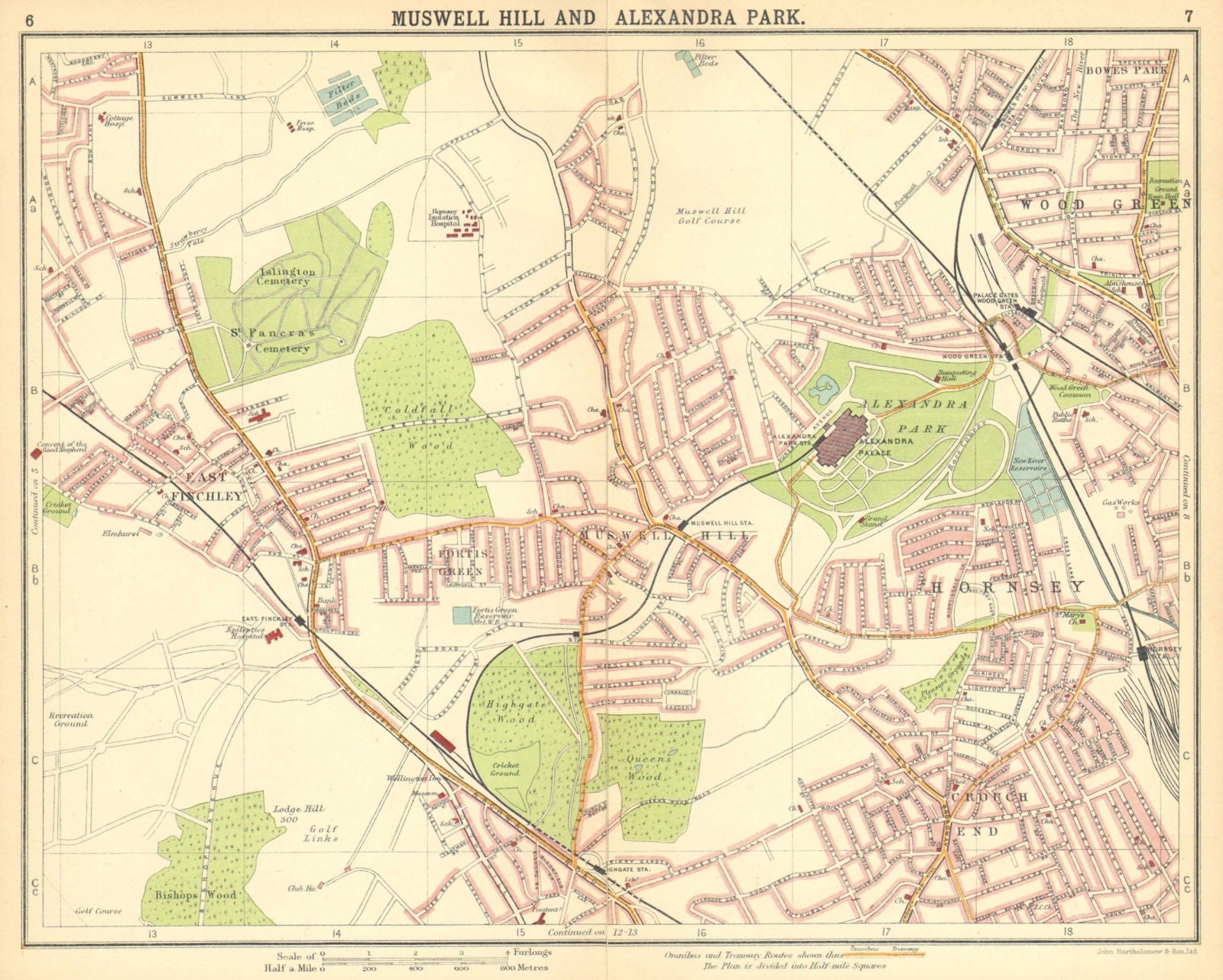 LONDON N. Muswell Hill Alexandra Park Wood Green Finchley Crouch End ...
