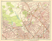 LONDON N.Hampstead Holloway Highgate Kentish Town Belsize Park Camden 1921 map