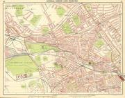 LONDON. Kilburn St John's Wood Maida Vale Bayswater Notting Hill 1921 old map