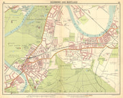 LONDON SW.Richmond Mortlake Kew Twickenham Barnes E Sheen Petersham 1921 map