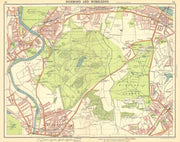 LONDON SW. Richmond Wimbledon Putney Twickenham Kingston-upon-Thames 1921 map