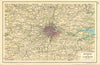 LONDON & HOME COUNTIES. Railways & roads. BARTHOLOMEW 1921 old antique map