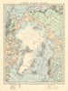 NORTH POLAR CHART. Shows explorers' routes. Nansen 1895. JOHNSTON 1899 old map