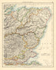 SCOTLAND EAST. Grampian Tayside Fife Firth of Forth Aberdeen.JOHNSTON 1899 map