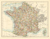 FRANCE. German Alsace & Lorraine. Undersea telegraph cables. JOHNSTON 1899 map