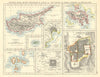 CYPRUS HONG KONG TOKYO PEKING JERUSALEM. City plans. Anzhu islands  1899 map
