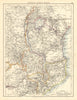 COLONIAL EAST AFRICA. German/British/Portuguese East Africa. Tanzania 1899 map