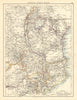 COLONIAL EAST AFRICA. German/British/Portuguese East Africa. Tanzania 1899 map