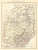 COLONIAL SOUTH AFRICA. Orange Free State Natal Basutoland SA Republic 1899 map