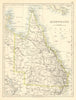 QUEENSLAND. State map Brisbane Gold Coast Railways. Australia. JOHNSTON 1899