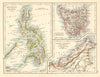 EAST ASIA. Philippines Tasmania North Borneo Brunei Sarawak. JOHNSTON 1899 map
