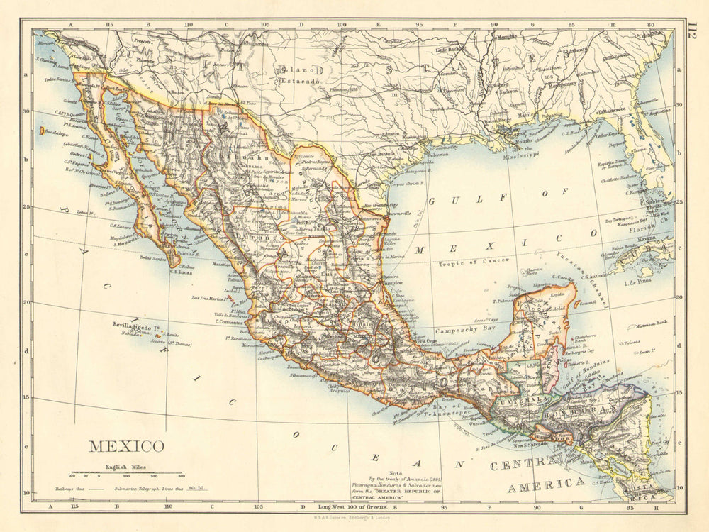 MEXICO. Greater Central America Republic-1895 Amapala treaty. JOHNSTON 1899