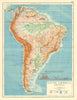 SOUTH AMERICA PHYSICAL. Inset West-East cross section. JOHNSTON 1899 old map