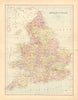GREAT BRITAIN. 'England & Wales'. Counties. Railways. BARTHOLOMEW 1876 old map