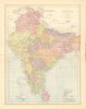 BRITISH INDIA. Presidencies. Railways. BARTHOLOMEW 1876 old antique map chart