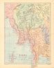 INDOCHINA. 'Burma [&] the Shan States' Manipoor Siam Chang Mai Bangkok 1876 map