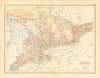 CANADA. 'Province of Ontario'. Counties. Railways. Districts 1876 old map
