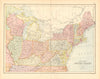 USA NORTH EAST. Atlantic States. Midwest. BARTHOLOMEW 1876 old antique map