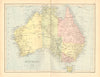 AUSTRALIA. Shows NT as 'Alexandra Land', part of SA. BARTHOLOMEW 1876 old map