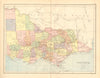 VICTORIA AUSTRALIA. State map showing counties & railways. BARTHOLOMEW 1876