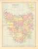 TASMANIA. State map showing counties & railways. Australia. BARTHOLOMEW 1876