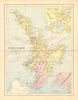 NORTH ISLAND NEW ZEALAND with 1859-1873 provinces. Wellington Auckland 1876 map