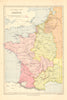 FRANCE HISTORICAL. English territories under Henry II III Edward III 1876 map