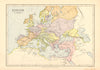 'Europe in the beginning of the 6th Century'. BARTHOLOMEW 1876 old antique map