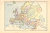 'Europe in the 12th Century'. BARTHOLOMEW 1876 old antique map plan chart