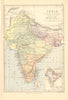 INDIA IN 1760. British French Dutch Portuguese Danish. BARTHOLOMEW 1876 map