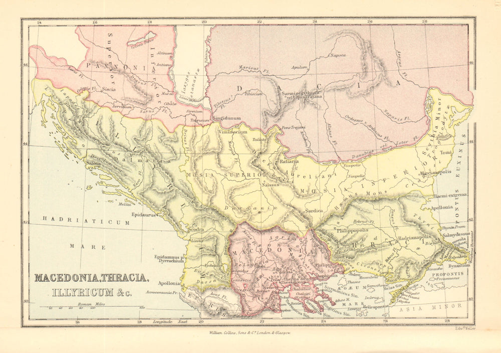 ANCIENT GREECE NORTH. 'Macedonia, Thracia, Illyricum &c.'. BARTHOLOMEW 1876 map
