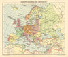 SECOND WORLD WAR. Europe showing air distances. Occupied Poland 1940 old map