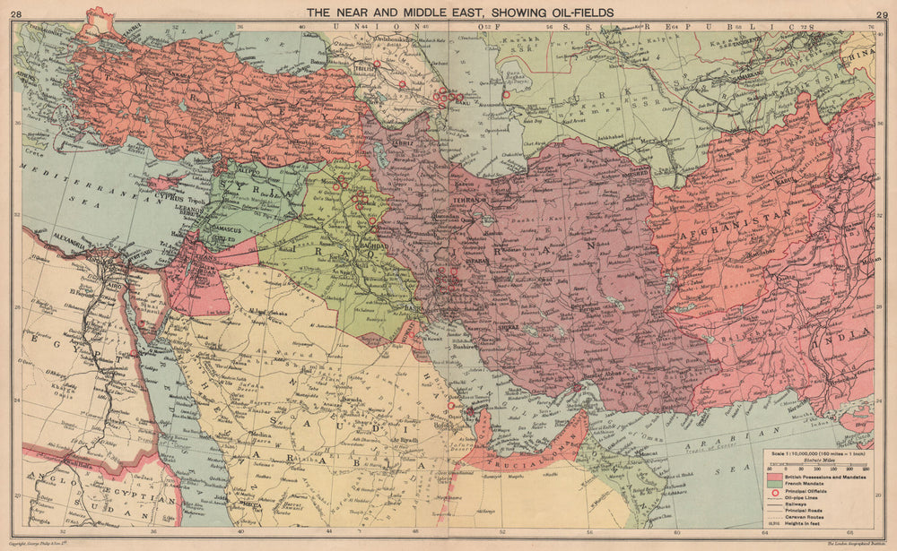 WW2. Middle East oilfields 'Dibai'/Dubai Abu Dhabi Italian Dodecanese 1940 map