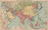 WW2 ASIA. European colonies. Japanese occupied China. Manchukuo 1940 old map
